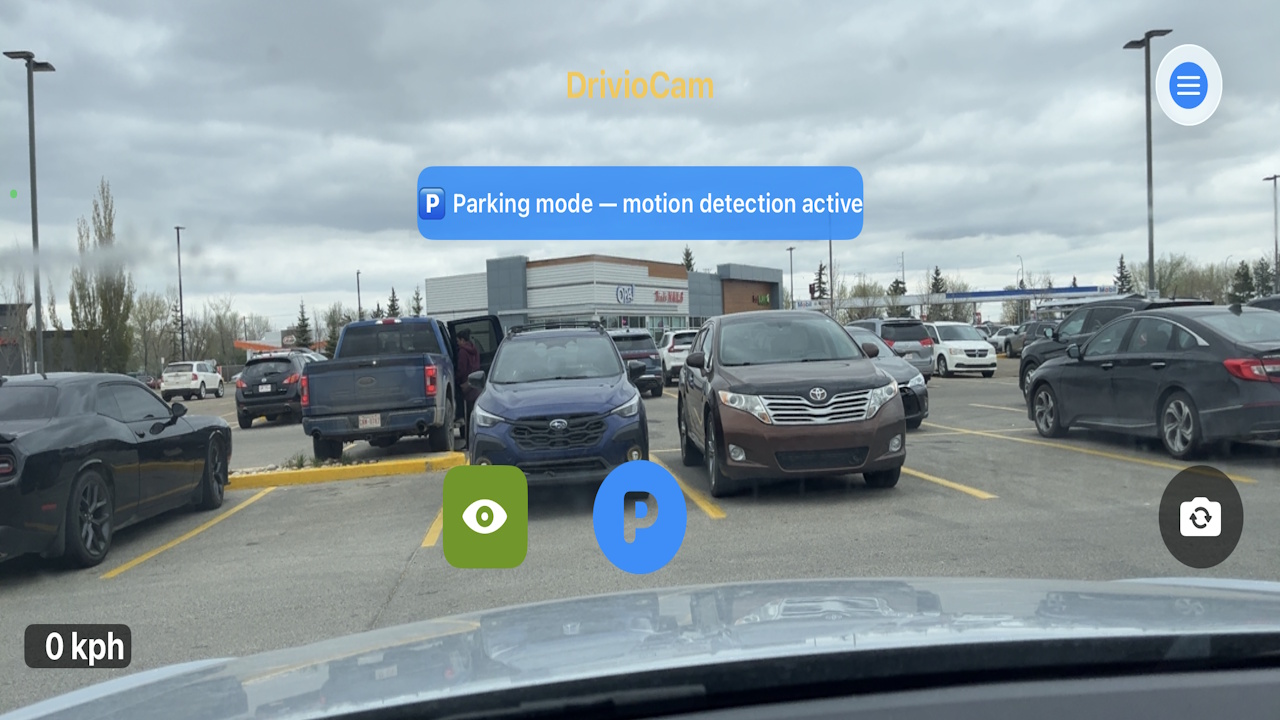 Parking mode screen